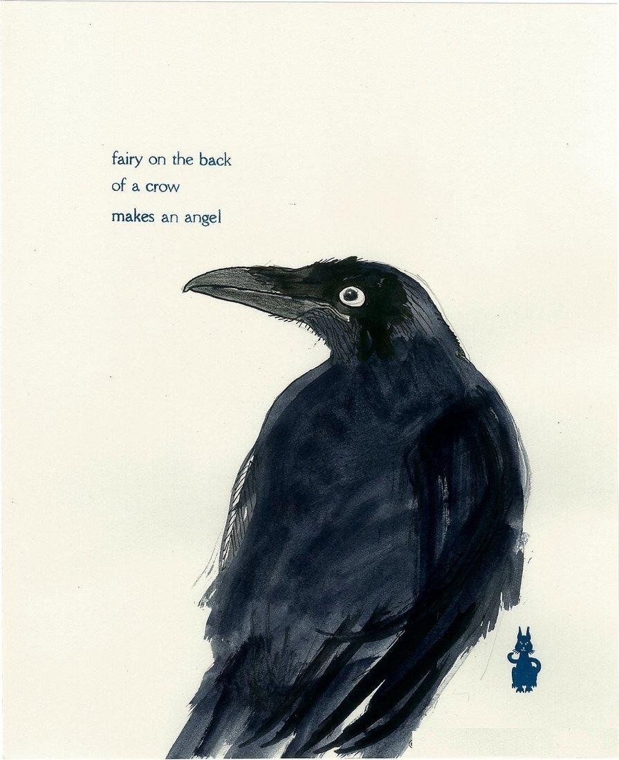 fairy on the back of a crow broadside